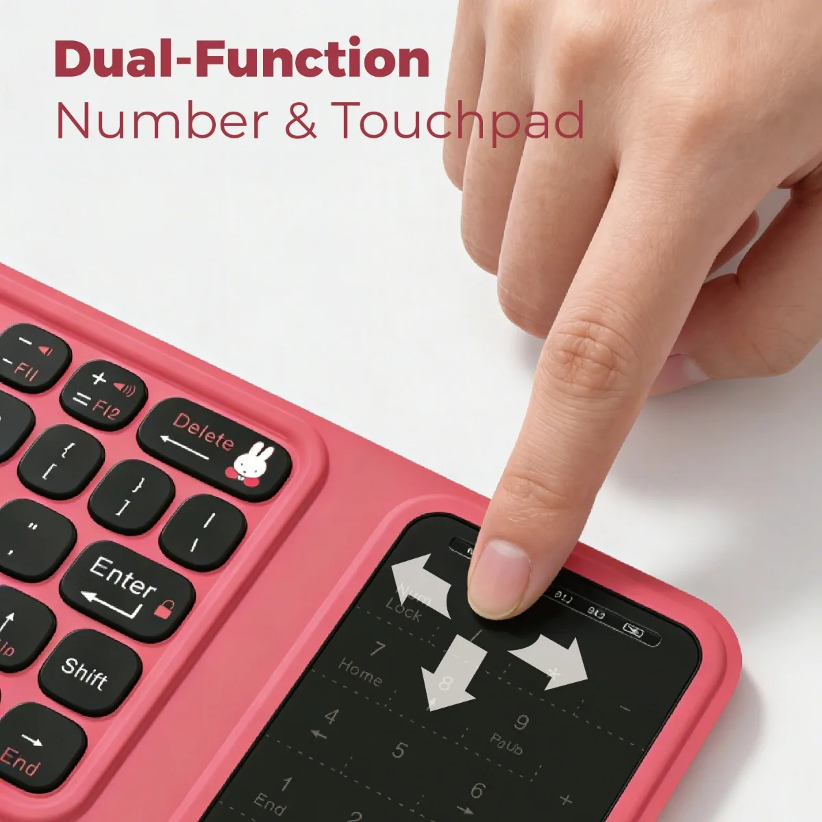 Kawaii Miffy Three-Fold Wireless Bluetooth Keyboard Miffy Foldable Keyboard view 5