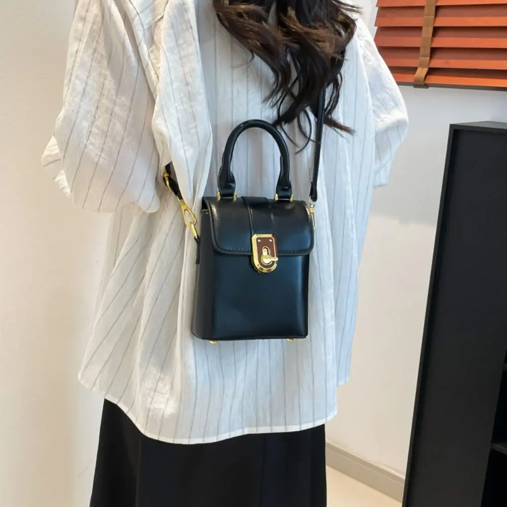 

PU Contrast Color Phone Bag Korean Style Handbag Simple Shoulder Bag Storage Bag Message Bag Ins Square Tote Bag Ladies/Girls