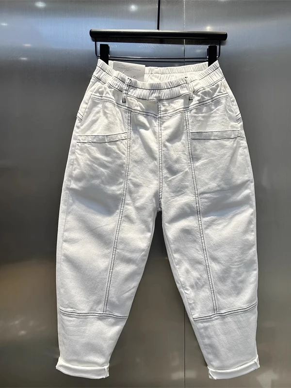 

Мужские брюки-карго свободного кроя в американском ретро-стиле с эластичным поясом, в полоску, весна-осень, универсальные, в стиле «старый папа», повседневные, прямые...