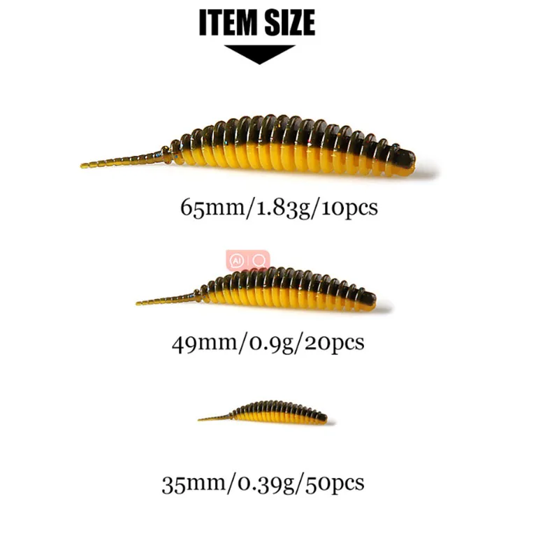 10pcs Floating Worm Bait Soft Tanta 35/49/65mm Fishing Lures Pesca Carp Fishing Bass Lure Lsca Artificial Bait Accessories