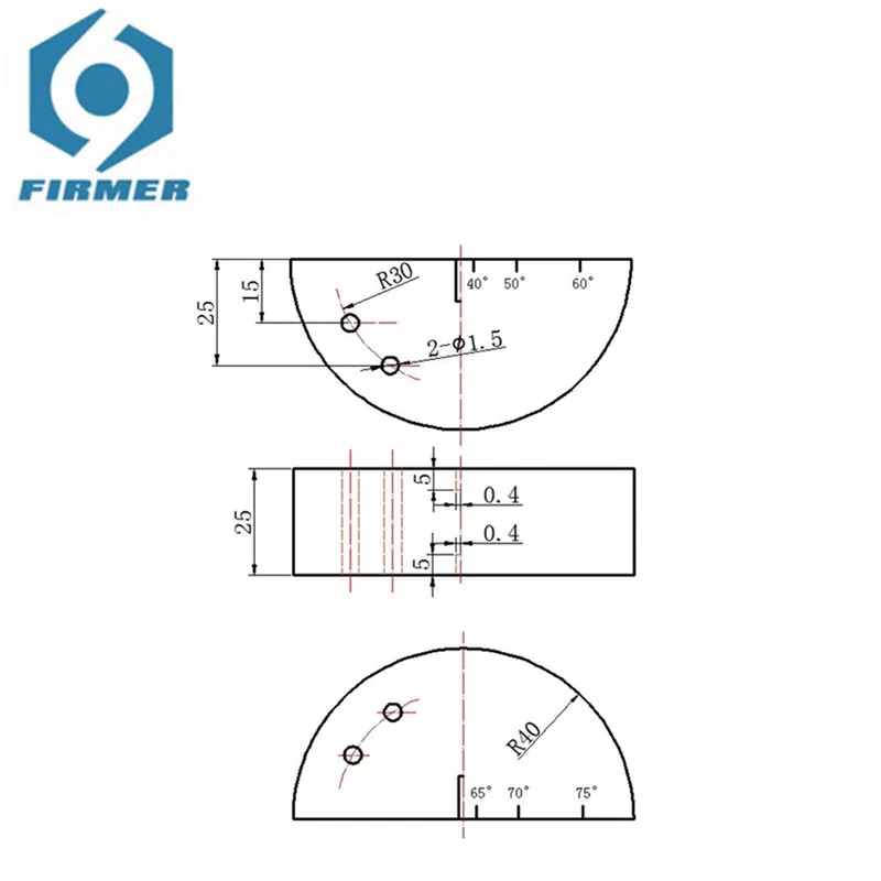 Semicircular Test Block SH-1 Ultrasonic Flaw Detection Test Block