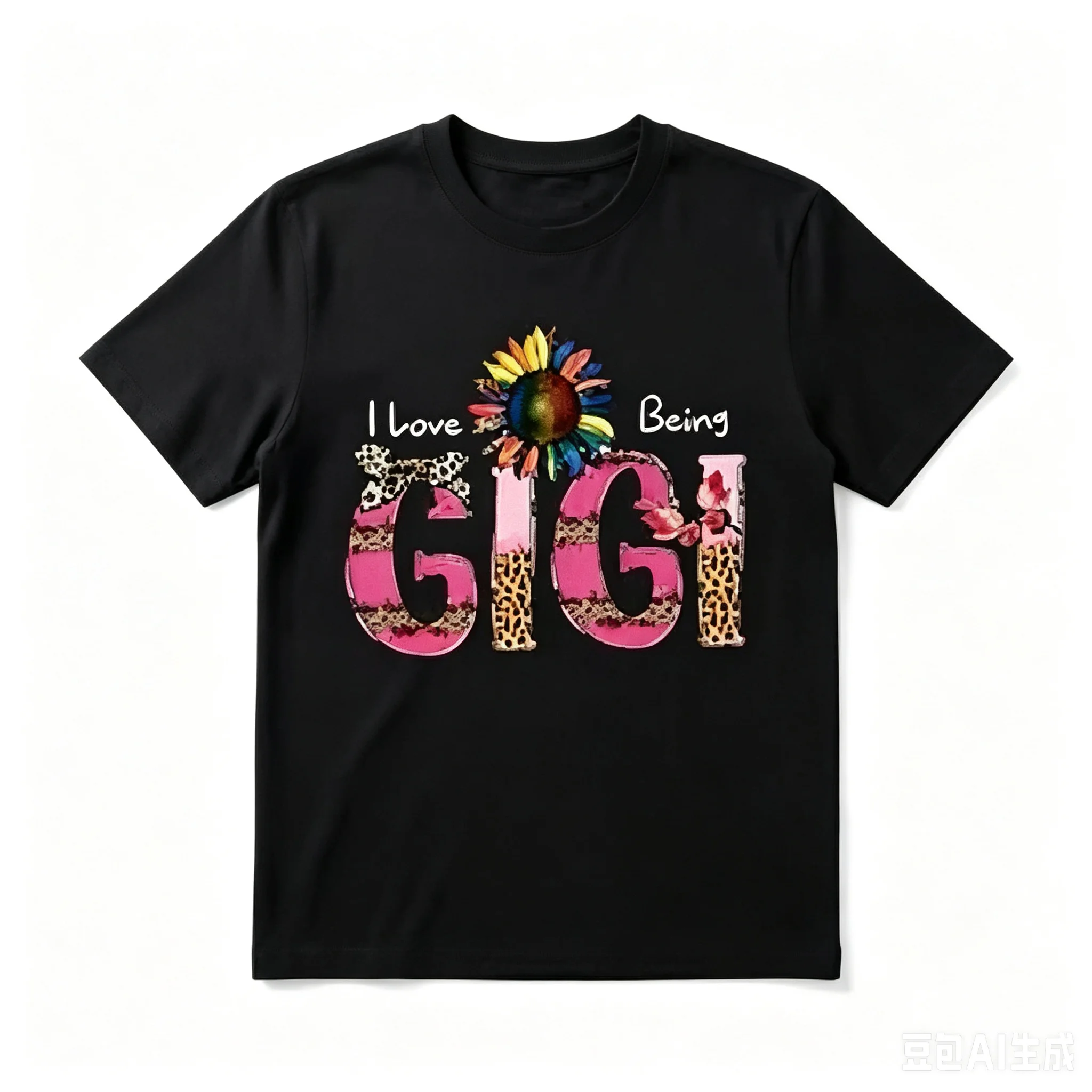 Men Colorful Floral Gigi Graphic T Shirt Soft Short Sleeve Tops Vintage Bold Typography Print Tees Daily Weekend Casual Birthday Gift For Men Women Friends