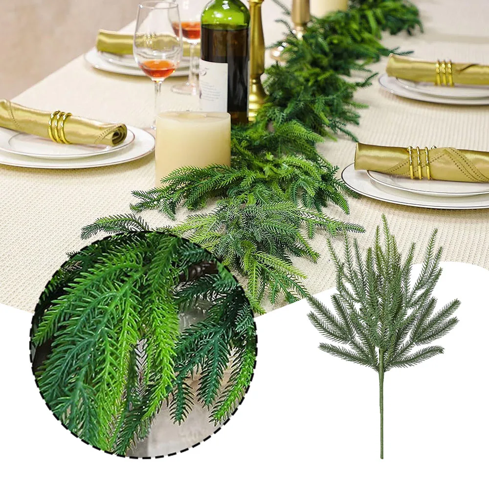 Christmas Soft Pines Needle Branches For Party Lightweight Reusable Decorative Props For Office Hotel