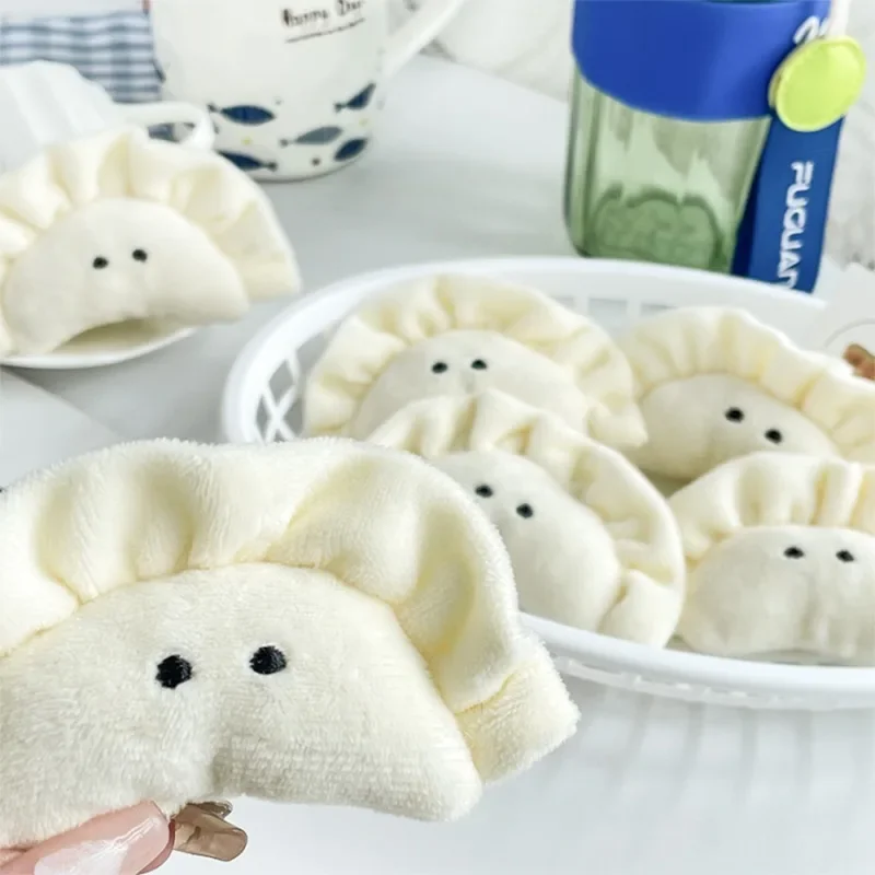 1pc Dumpling Plush Toys Mini Stuffed Toy Keychain Cartoon Delicious Chinese Dumpling Plush Doll Backpack Pendant Children Gift