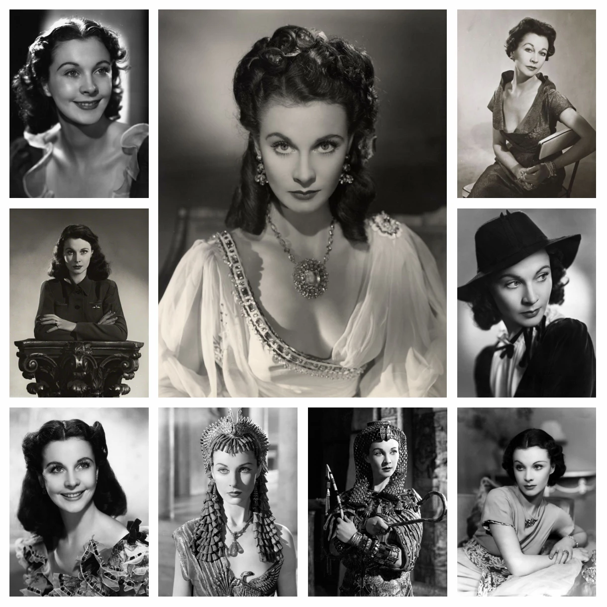 

DIY Vivien Leigh Full Diamond Painting British Oscar Actress Black White Photo Cross Stitch Embroidery Picture Mosaic Home Decor