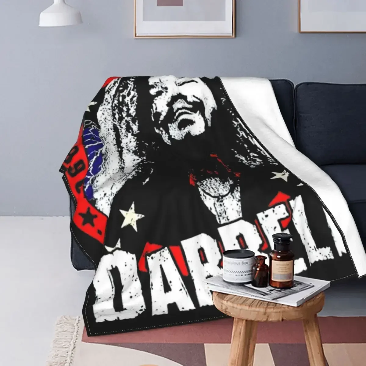 Pantera Dimebag Darrell Flannel Throw Blanket Heavy Mental Rock Band Blanket for Bed Bedroom Lightweight Thin Bed Rug