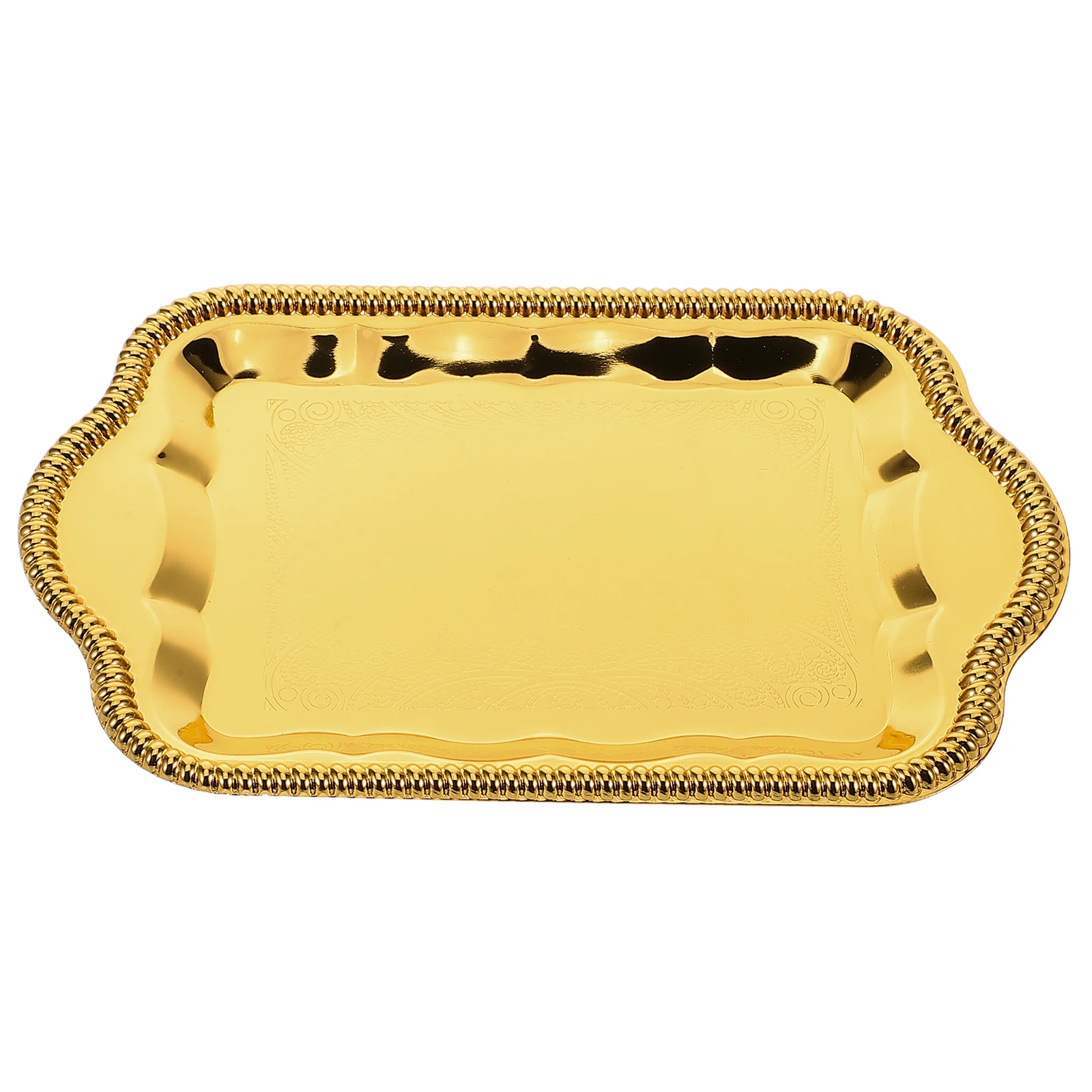 

European Cake Pan Dessert Buffet Tray Coffee Tea Serving Engraved Plate Court Style