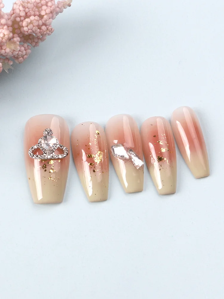 Corona de diamantes de imitación 3D para decoración de uñas, accesorios de lujo para manualidades, 10 piezas