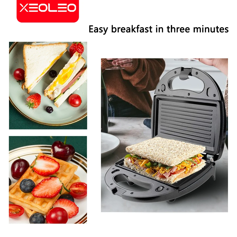 XEOLEO 6 w 1 elektryczna gofrownica Grill ciasto kanapkowe Mini gofrownica domowe urządzenie kuchenne Multibaker maszyna śniadaniowa