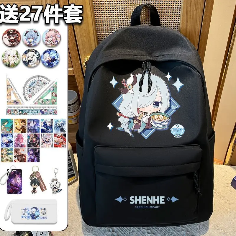 Genshin Impact Bag Wendy Anime Elementary School Students 3-6 Grade Boys Large Capacity Dirt-Resistant Lightweight Simple ANI