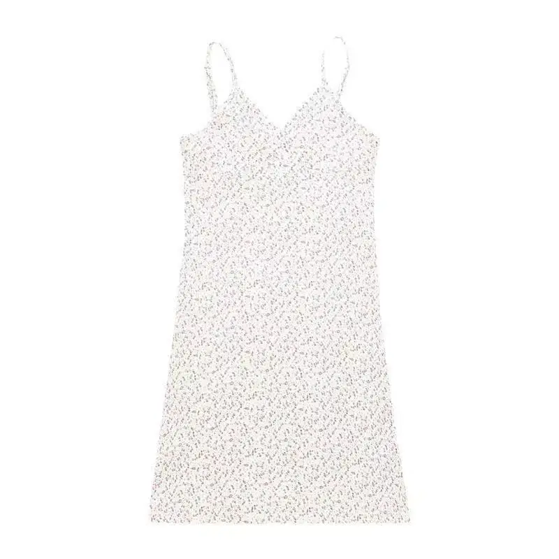 Robe d'été pour femmes, nouveau, pur désir, Sexy, rétro, imprimé, col en v, bretelles, mode, petit charme Floral, Mini robe féerique, 2025