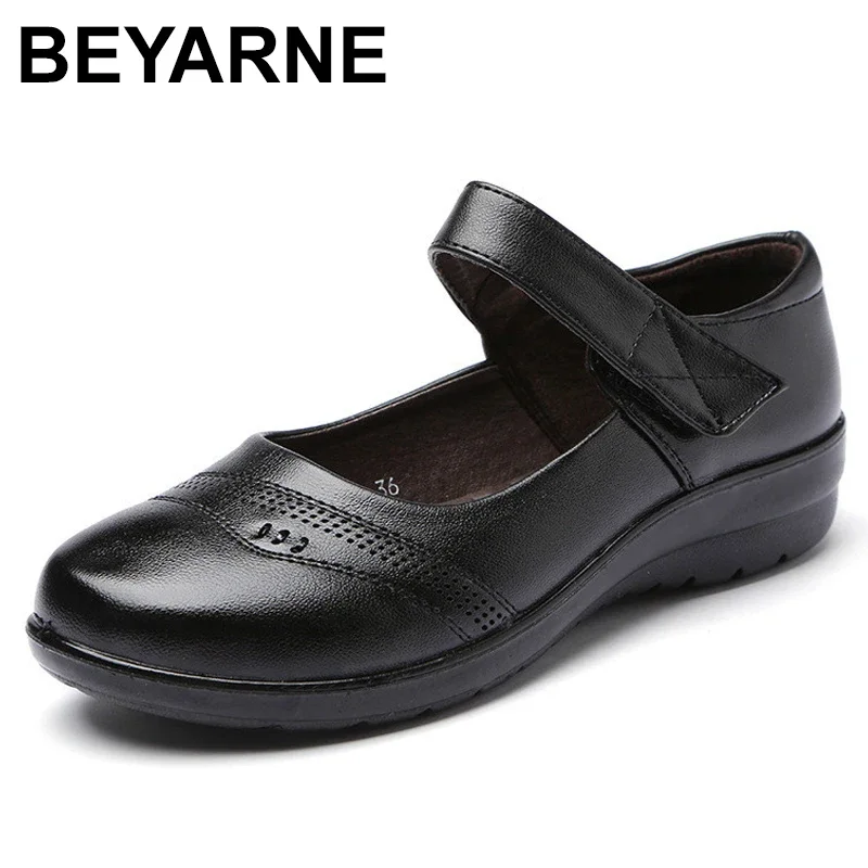 BEYARNENewSpring Autumn Women Flats Shoes Fashion Round Toe Sweet Comfort Faux LeatherWomen MaryJanes  Buckle Strap dropshipping