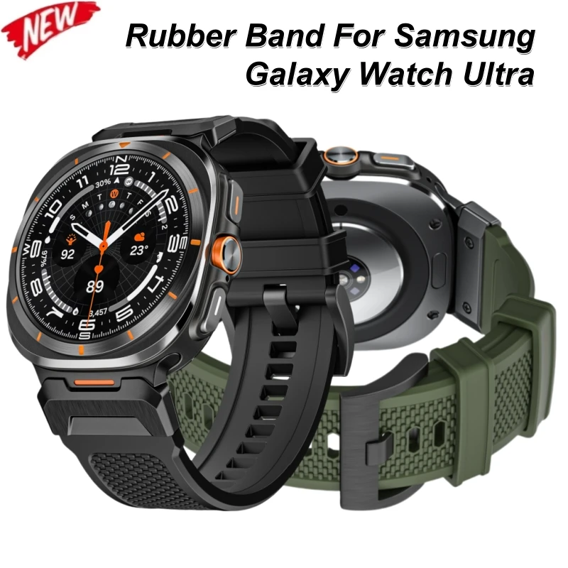 

Luxury Sports Rubber Band for Samsung Galaxy Watch Ultra 47mm Correa Bracelet For SAMSUNG ULTRA 47mm Metal Quick Fit Men Strap