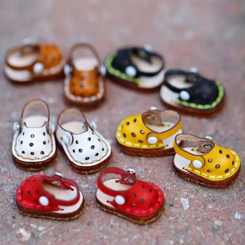 Ob11 Shoes Cowhide Handmade Casual Hole Shoes Doll Shoes for Obitsu 11, YMY, GSC Body, Body9, 1/12bjd Doll Accessories