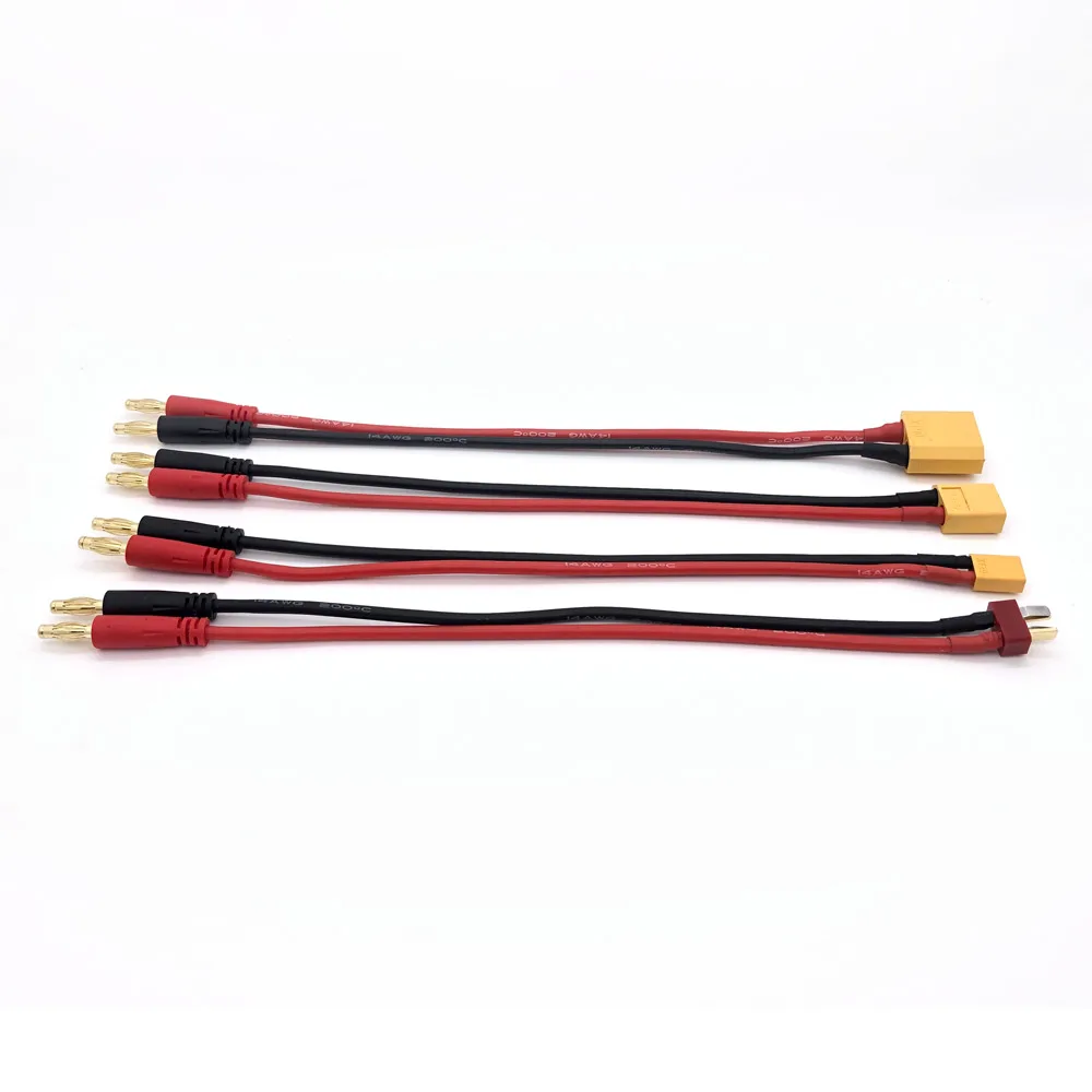 YSIDO 22CM XT30 XT60 XT90 T Plug Charge Lead to 4.0mm Banana Plugs Charge Cable Silicone Wire 14AWG For B6 Charger Lipo Battery