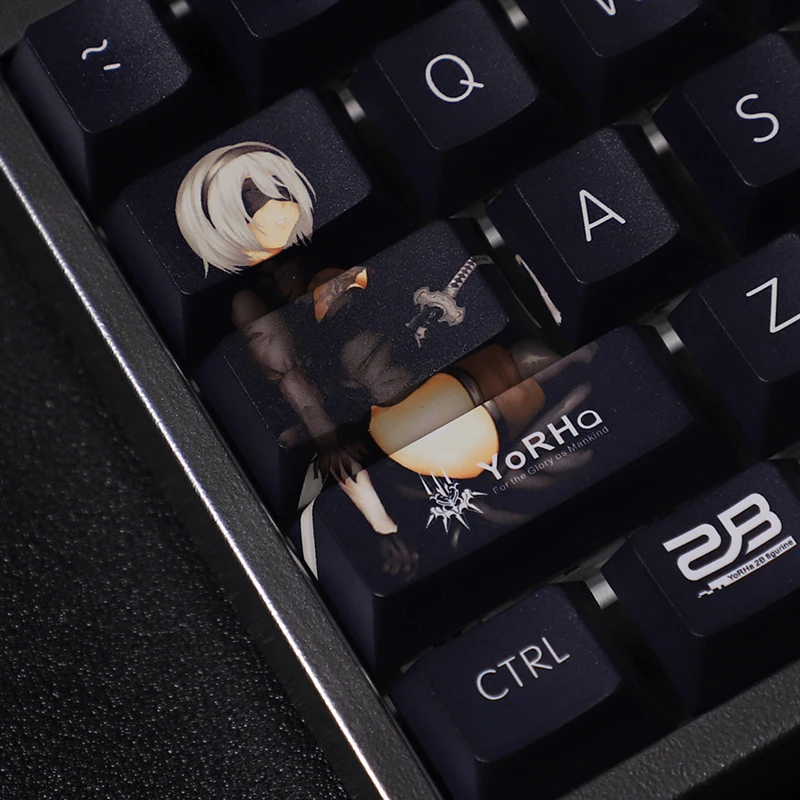 Nier:automata 2B Keycaps Mechanical Keyboard Decoration PBT 108Keys Keyboard Accessories Yorha No.2 Type B Anime Keycaps