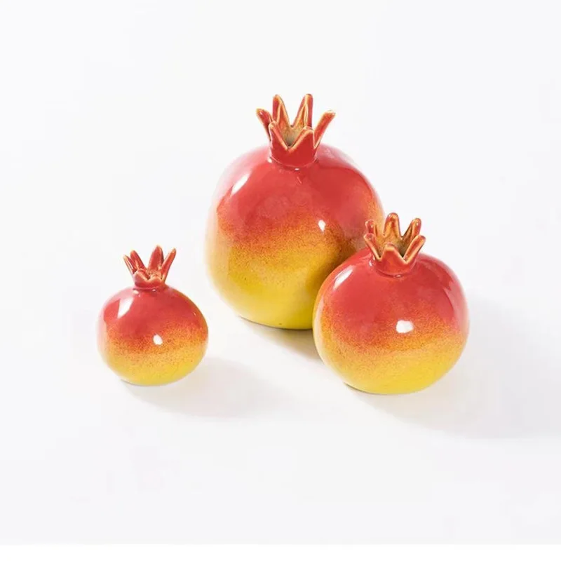 Chinese pomegranate vase flower pot ceramic small ornament model room