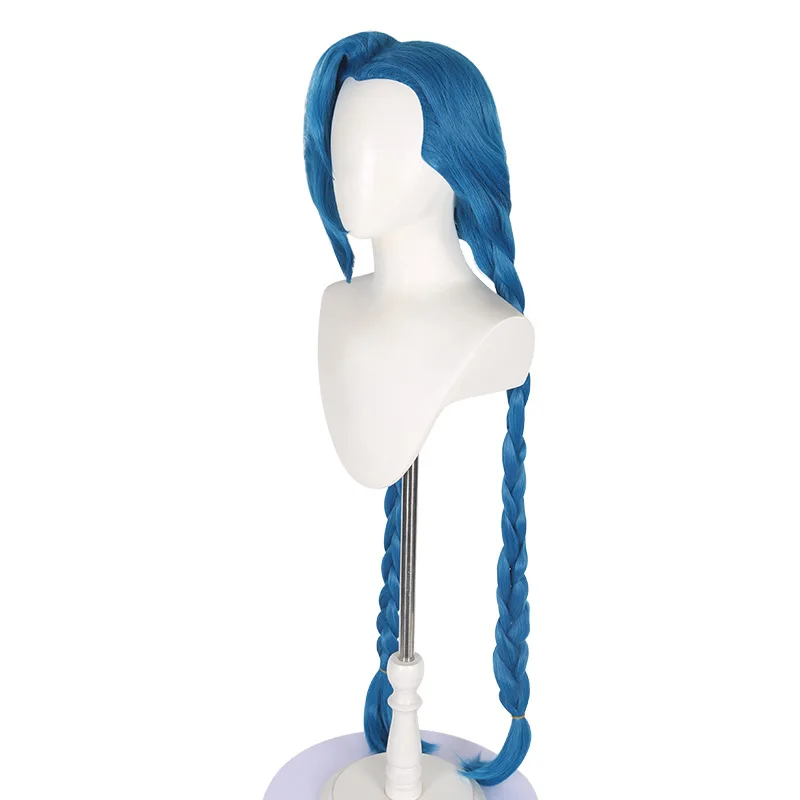

Synthetic Cosplay Wig Jinx-Inspired Blue Ponytails for Mantis Wolf Tail Style, Foxkin Character, Anime Party, Daily Wear