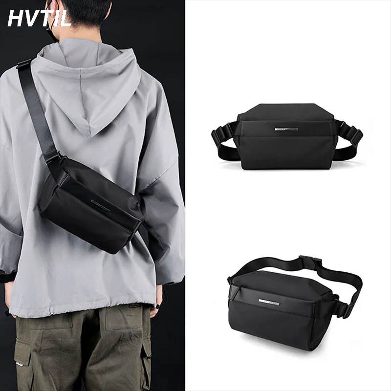 

HVTIL Luxury Travel Men Large Capacity Crossbody Bag Stylish Waterproof Nylon Chest Bag High Quality Multi-Function Casual Pack