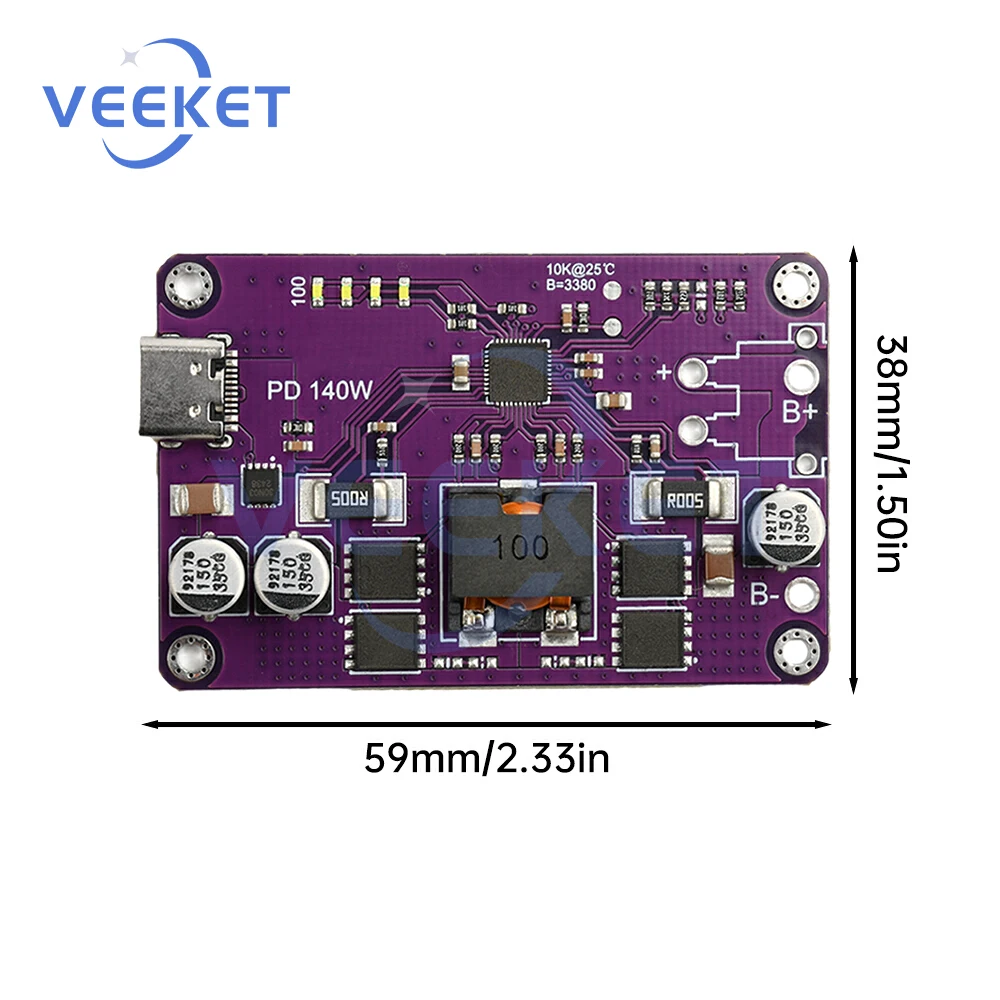 고출력 고속 충전 모듈 PD3.1 140W 3S 4S 5S 6S 리튬 배터리용 타입-C 인터페이스 효율적인 충전 및 방전