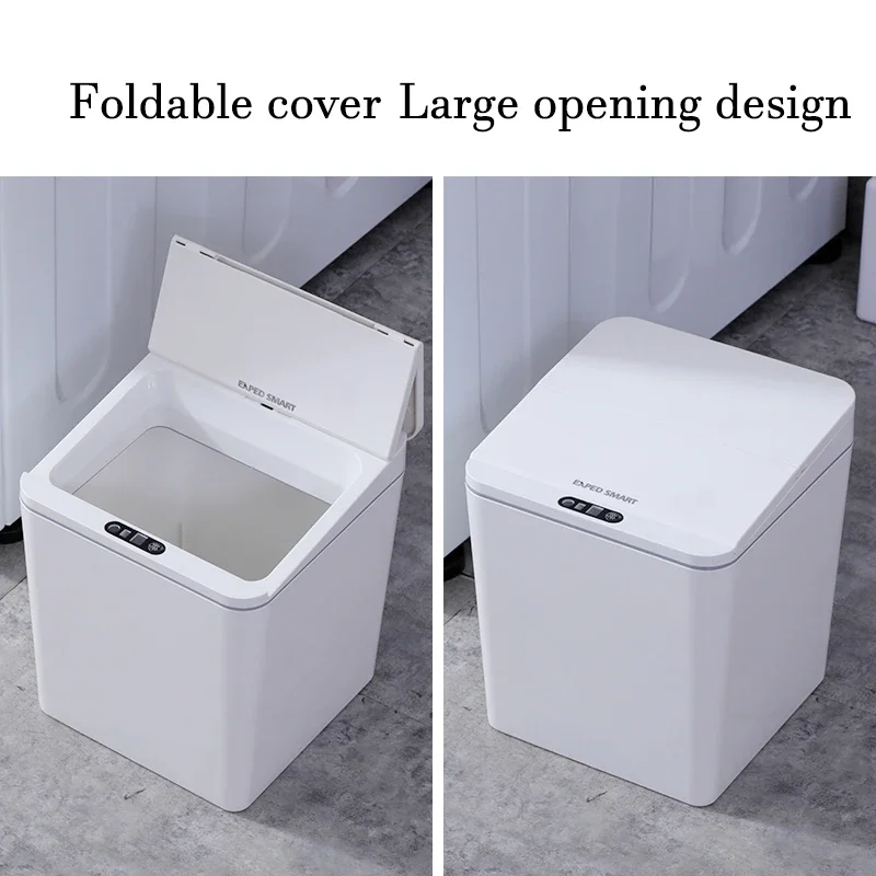 4L Folding Trash Can for Kitchen Accessories Mini Dustbin Small Desk Bin Automatic Bathroom Sensor Trash Can Bedroom Wastebasket