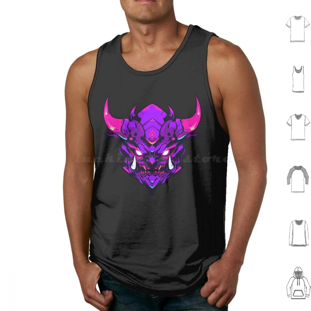 Venomcore Oni Assassin Tank Tops Vest Sleeveless Oni Demon Anime Shogun Pink Purple