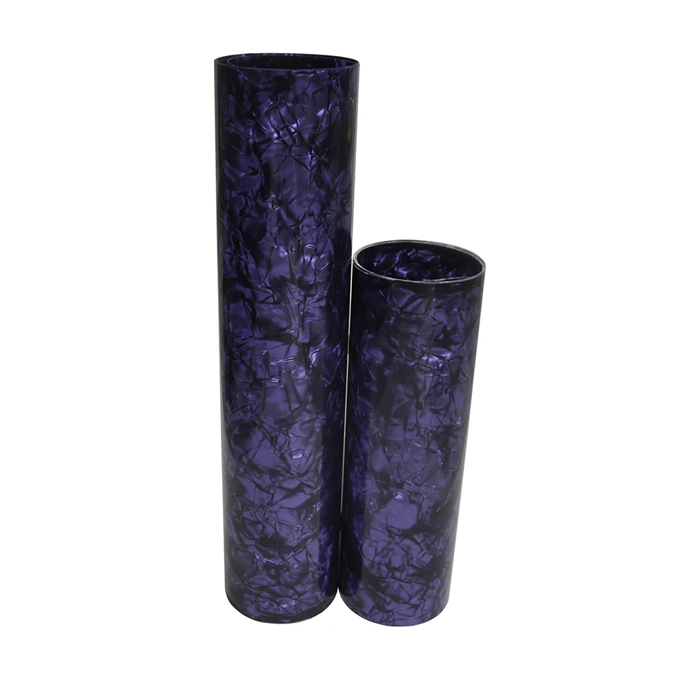 2Pcs Celluloid Sheet Drum Wrap Musical Instrument Deco Diamond Purple 10x60'' and 16x60''