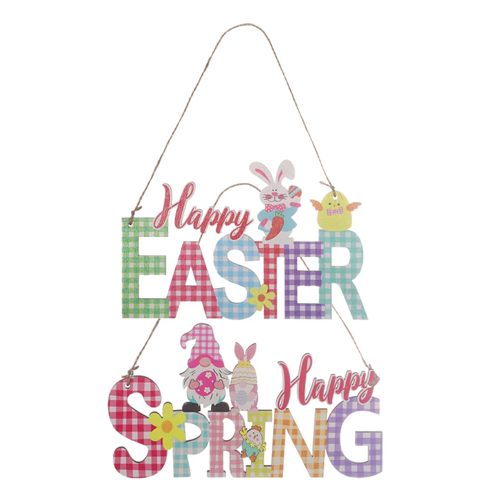 2 шт. Декор с деревянными буквами для Пасхи, украшение для входной двери