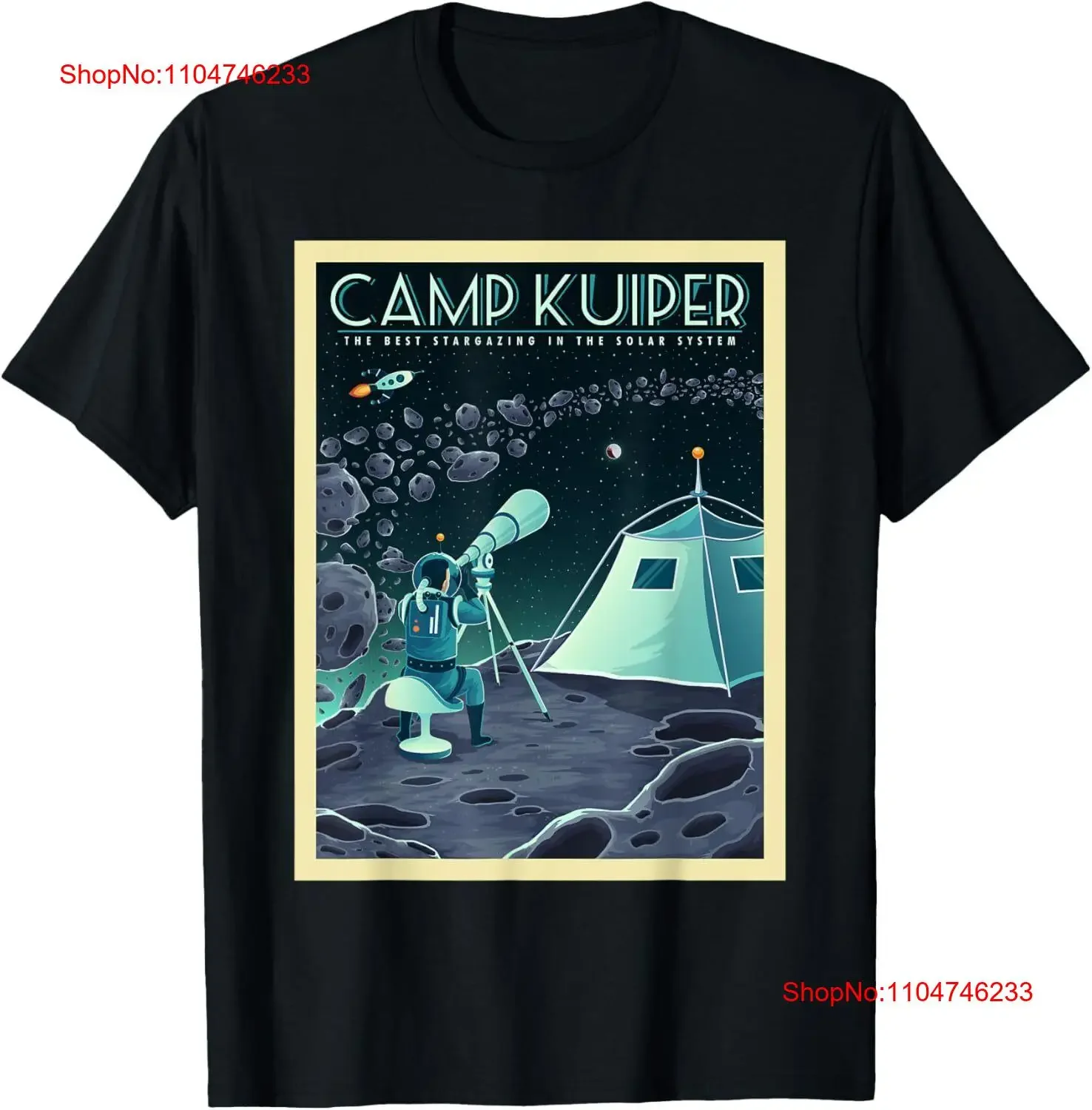 Camiseta Retro para turismo espacial, cinturón Kuiper para acampar, observación de estrellas, Top lavado vintage para uso diario, transpirable y versátil