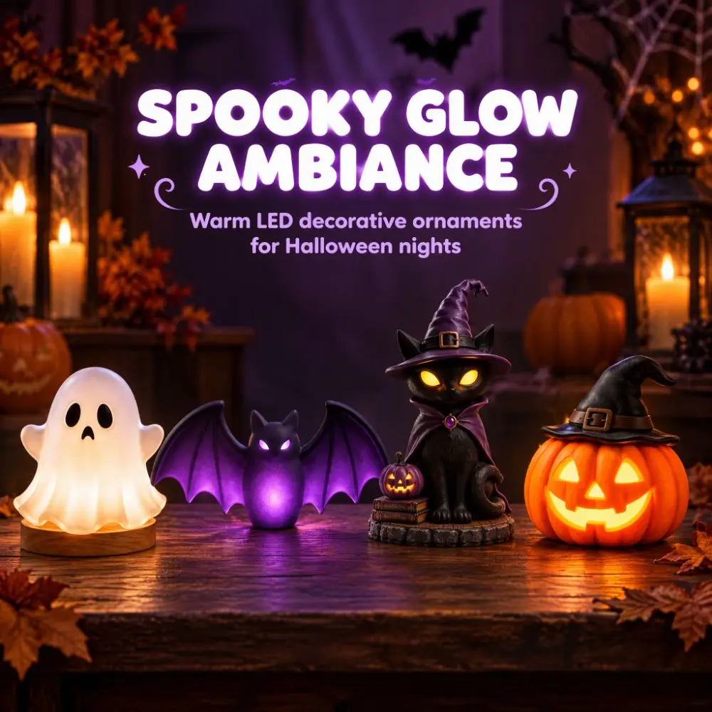 Ghost LED LED Light Figurine Lighted Glowing Lighted Ornament Tabletop Decor LED Ghost Pumpkin Table Decor