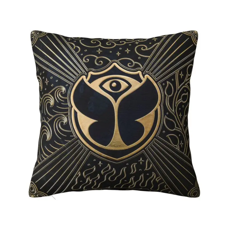 Custom Tomorrowland Cushion Cover 45x45cm Belgian Electronic Dance Music Festival Velvet Modern Pillow Cases Home Decoration