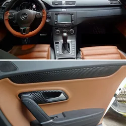 For Volkswagen VW CC/Passat B7  Interior Central Control Panel Door Handle Carbon Fiber Stickers Decals Car styling Accessorie