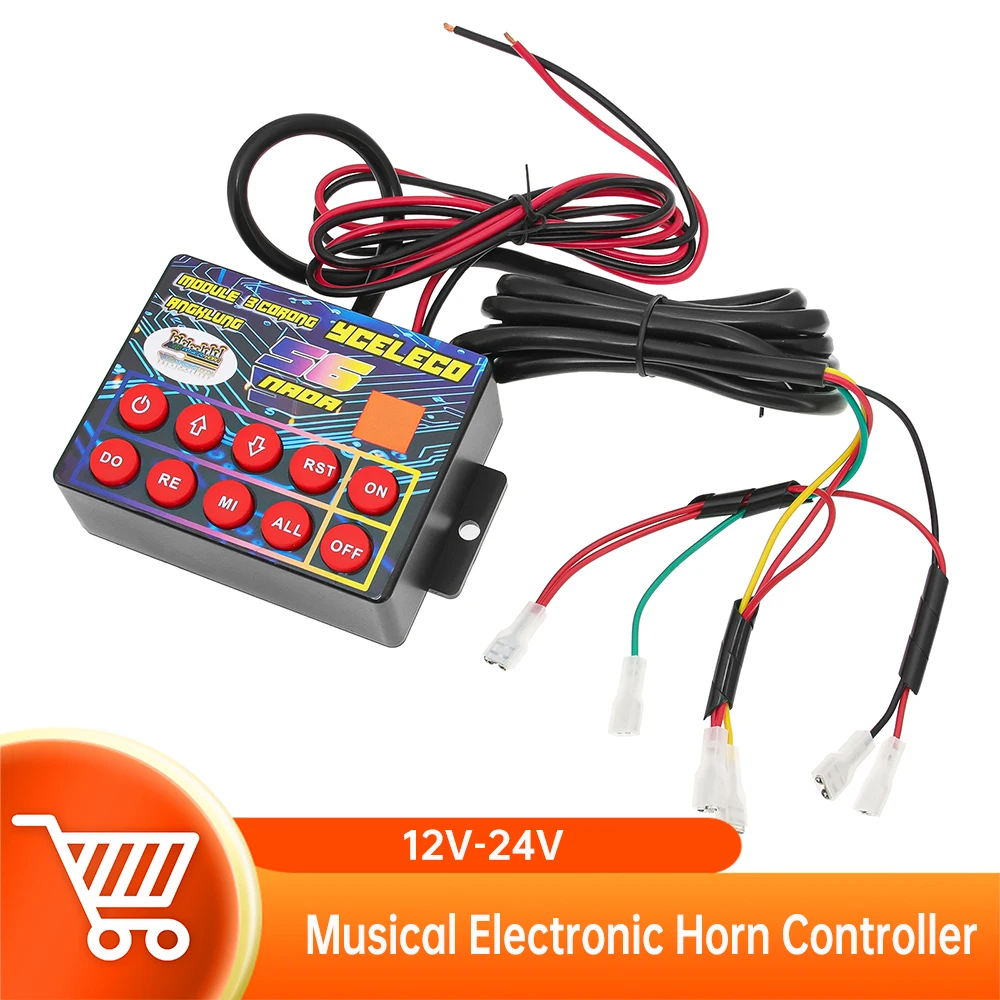 

Car Horn Controller Horn Sound Control Unit Musical Electronic Horn Controller 12V-24V