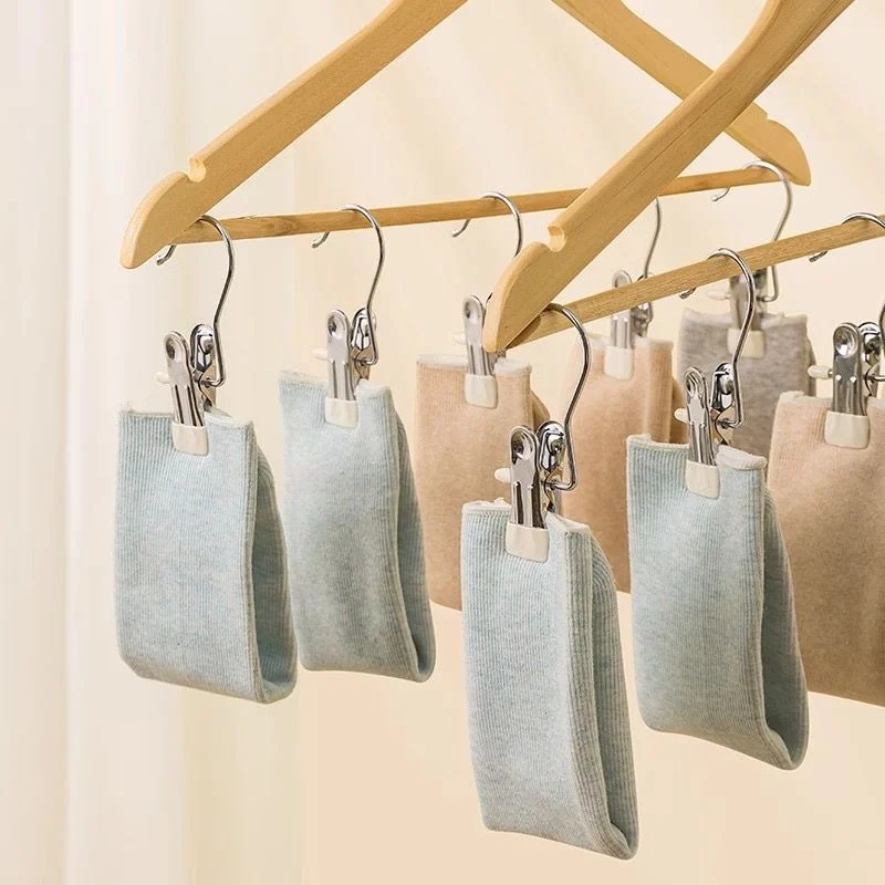 1/10/20pcs Stainless Steel Clothespins Laundry Clothes Pegs Hook Portable Hanging Clothes Clip Wardrobe Clothes Organizer Hanger