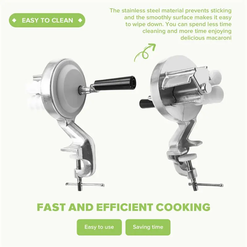 A23E-Manual Macaroni Maker, Cavatelli Maker Machine For Authentic Italian Pasta, Portable Hand Cranking Noodles Pressing