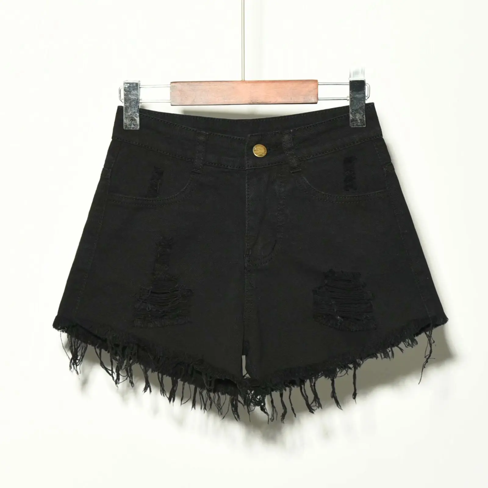Women's High Waist Denim Shorts Ripped Frayed Hem Loose A Line Jean Shorts Summer Large Size Casual Streetwear Shorts for Women