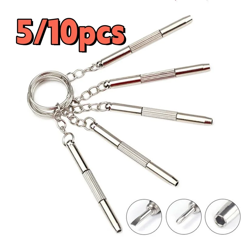 3 em 1 óculos chave de fenda óculos kit reparo relógio com chaveiro portátil ferramentas manuais ferramentas chave de fenda precisão