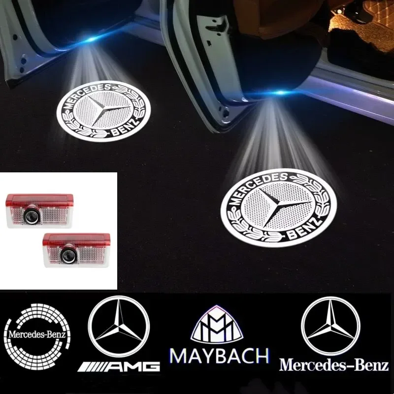 

2/4pcs car door welcome light Mercedes-Benz A/B/C/E/GLA/GLC/GLS class W176 W177 W246 W251 W253 LED laser projection lamp.