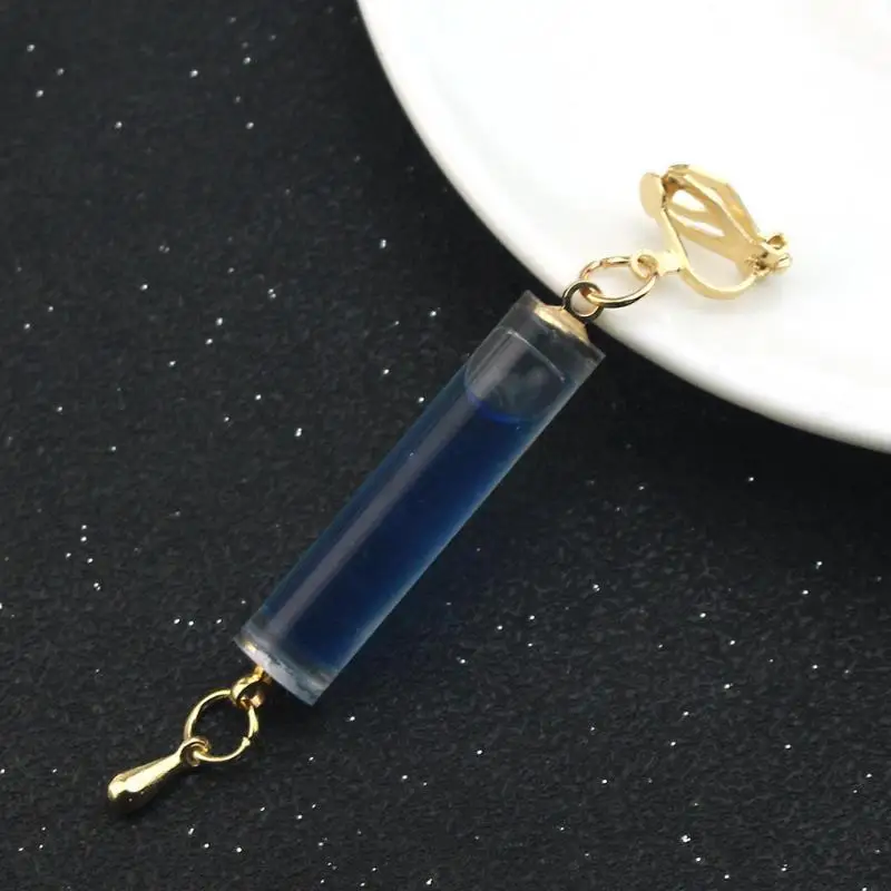 2026 NEW Fatui Harbingers Dottore Earrings The Doctor Liquid Cylinder Drop Earrings Cosplay Party Anime Game Jewelry For Fans