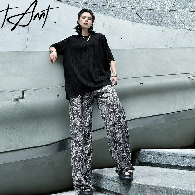 

Tannt Women Pant Fasshion High-waisted Printing Casual Wide Leg Pants For Women Fashion Match All Summer Long Trousers 2025 New