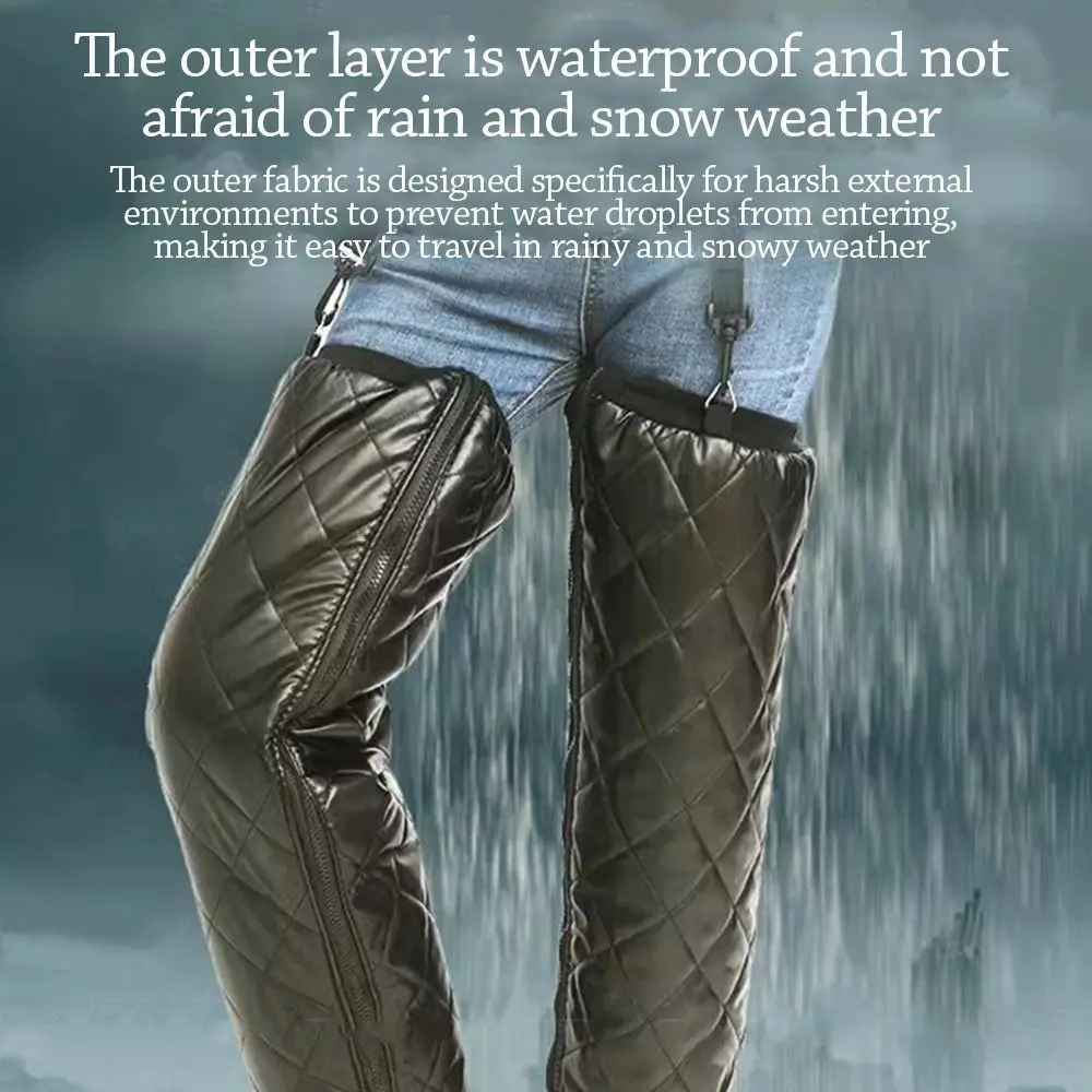 

Прочные бархатные зимние наколенники, утолщенные универсальные теплые наколенники, ветрозащитные, морозостойкие рукава для ног, унисекс