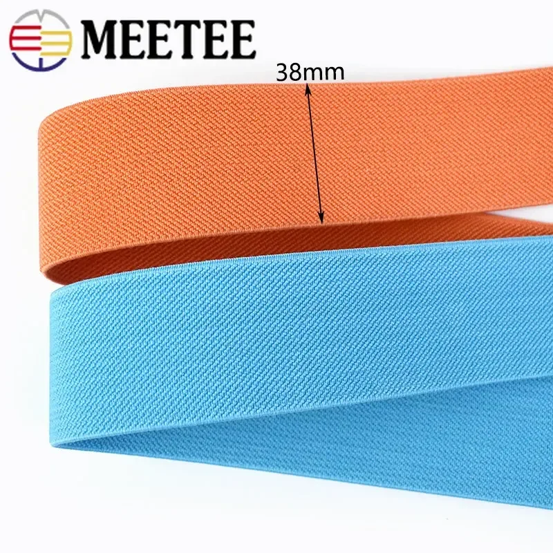 Meetee 2/3Meters 25-40mm Elastic Band for Repair Garment Trousers Pants Stretch Strap Fabric Tape DIY Clothes Sewing Accessories