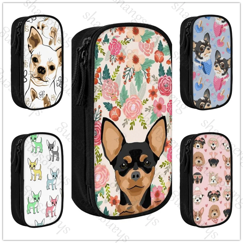 

Chihuahua Dog animal Pencil case large capacity pencil case multifunctional stationery storage bag student learning supplies