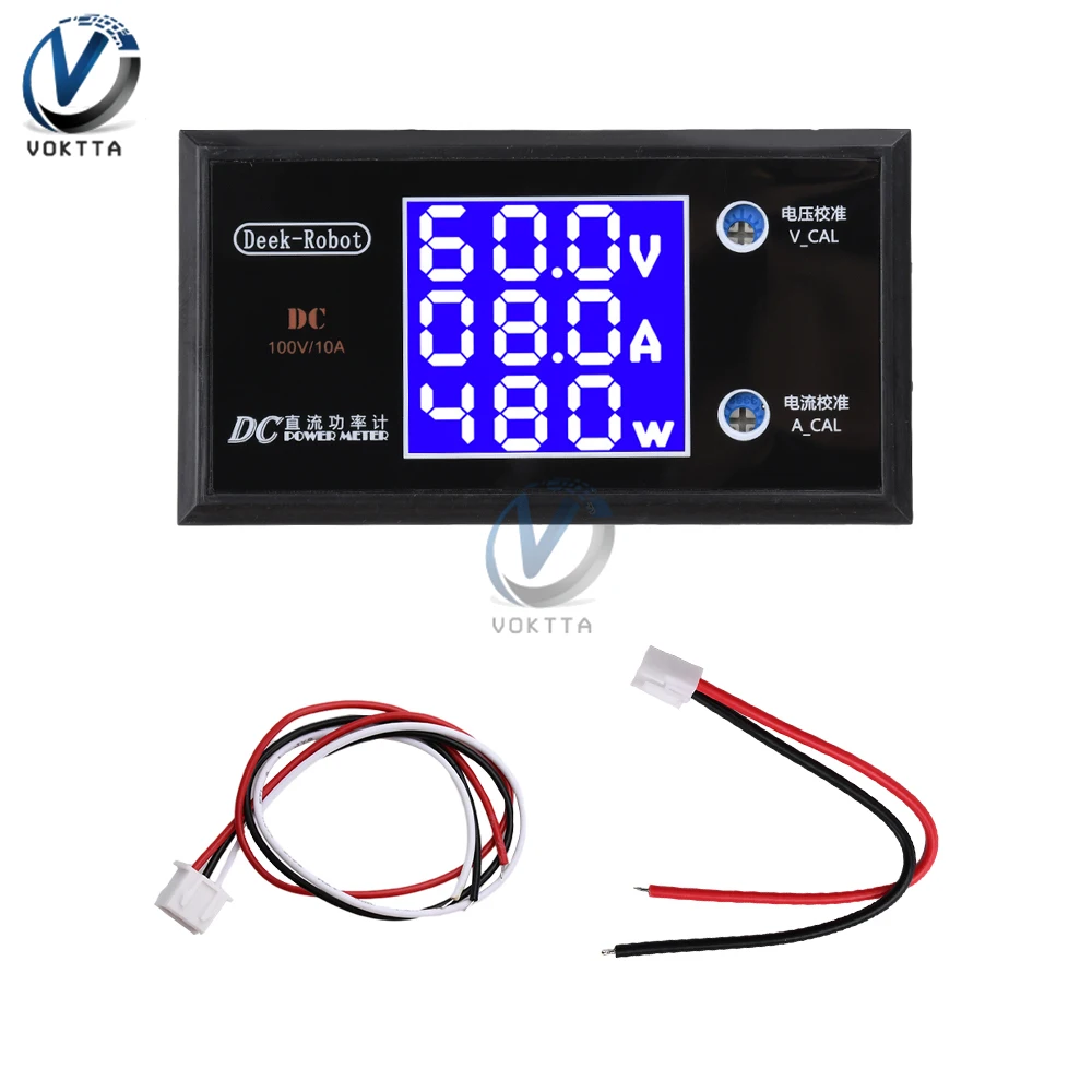 DC 0-100V 10A Tester di tensione e corrente LCD Voltmetro digitale Amperometro Wattmetro ad alta precisione Misuratore di potenza Tester rilevatore di volt