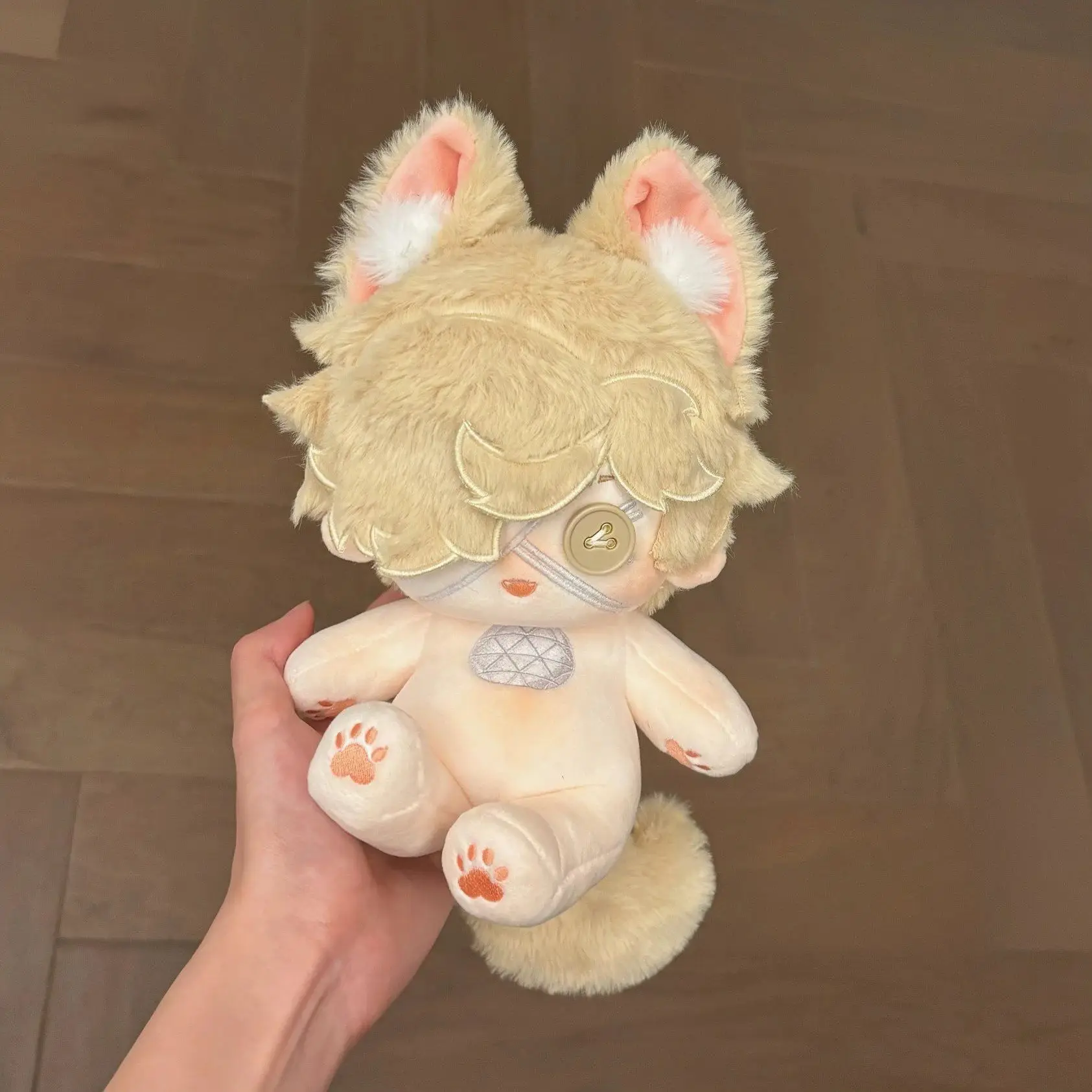 20cm tożsamość V Florian Fire Investigator pluszowa bawełniana lalka Anime sukienka Cosplay Up wypchana figurka z ogonem urocza kolekcja prezent