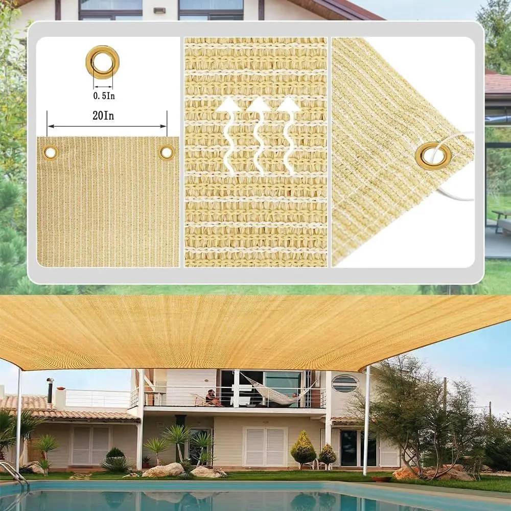 90% 차광 6x15피트 그늘망 메쉬 커버 (야외 파고라, 정원, 테라스, 데크, 뒷마당용)