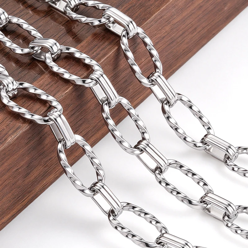 Stainless Steel Twisted Oval Link Chain Cable Chain DIY Bracelet Necklace Jewelry Making Accessories