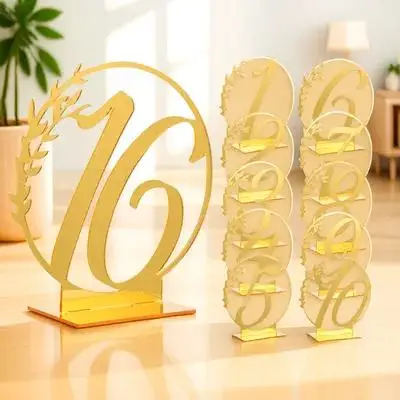 

20Pcs Wedding Acrylic Table Numbers Table Number Signs with Base for Banquets Parties Reception Restaurant Decoration