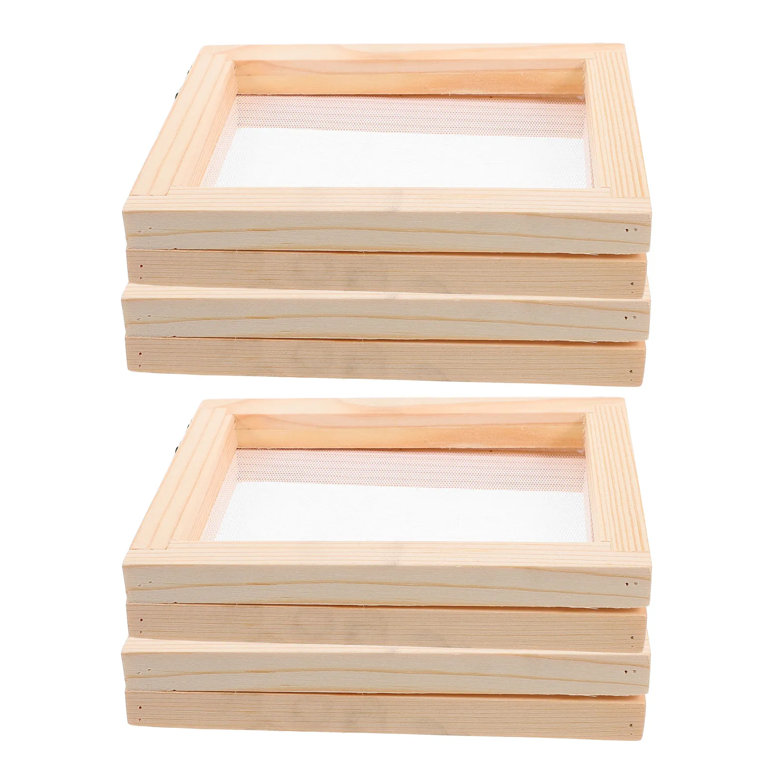 4pcs-wooden-paper-making-screen-natural-wood-diy-frame-deckle-mold-10x13x22cm-for-diy-paper-craft-dried-flower-projects