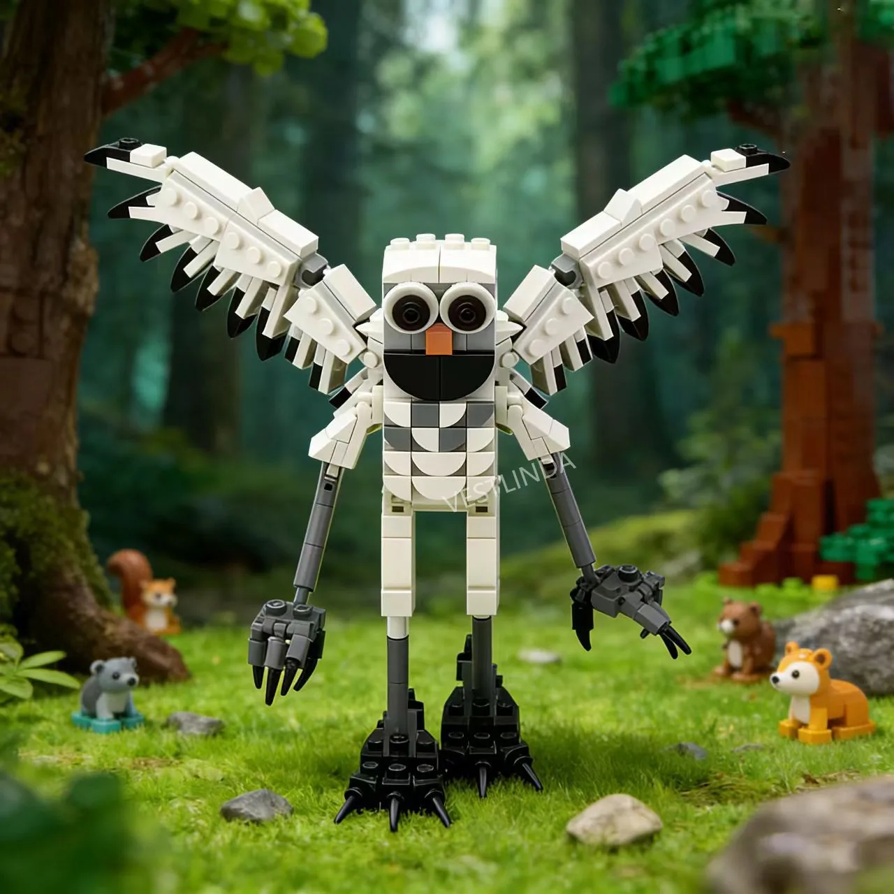 

99 Night Monster Series Building Blocks Assemble Forest Deer Owl Monster Building Block Set Decorative Ornaments Birthday Gifts